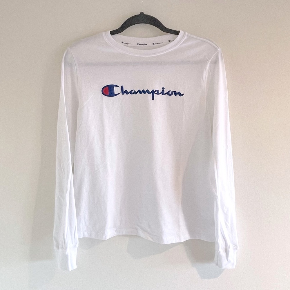Champion White Long-Sleeve Tee